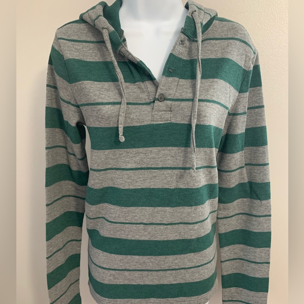 Aeropostale Striped Thermal Hoodie
